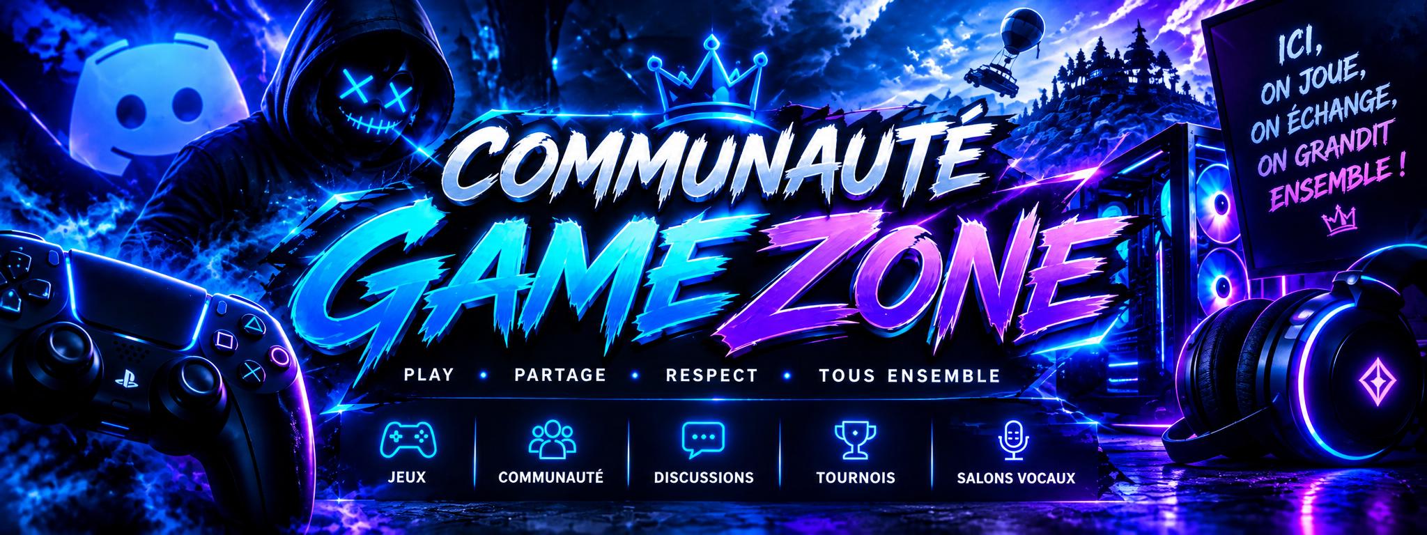 Discovery splash banner for Communauté GameZone Discord server