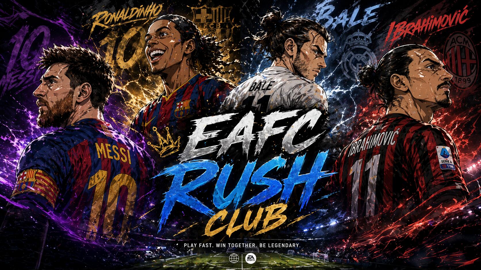 Discovery splash banner for ⚽ EA FC 27 Rush Community (UT, Clubs, The Grounds) Discord server