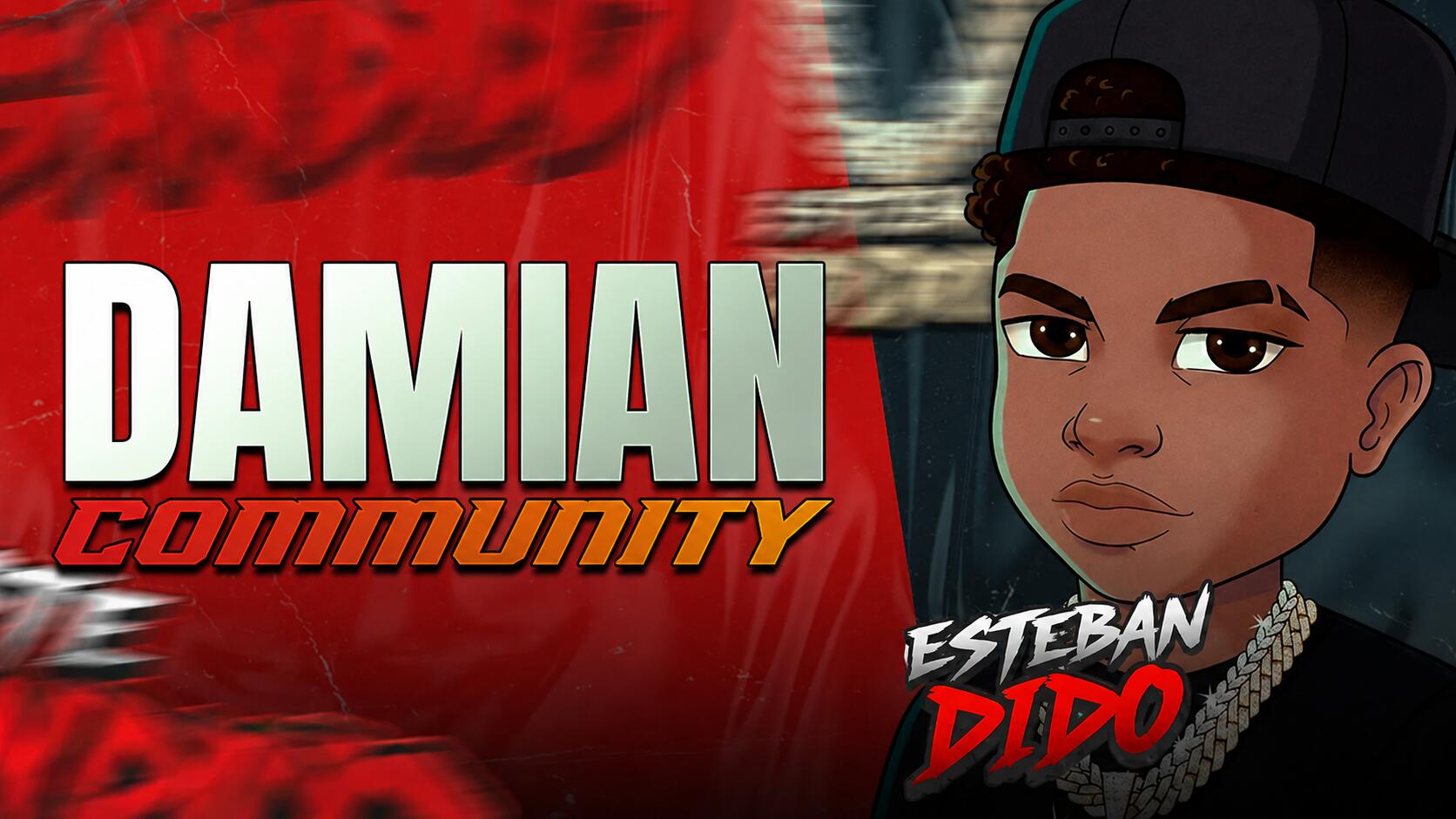 Discovery splash banner for Damian Community Discord server