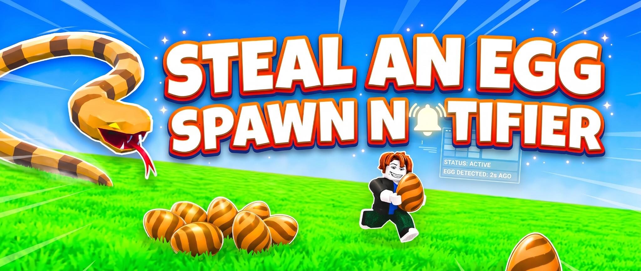 Discovery splash banner for Steal An Egg | Notifier Discord server