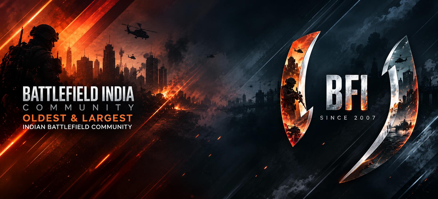 Discovery splash banner for Battlefield India Community Discord server