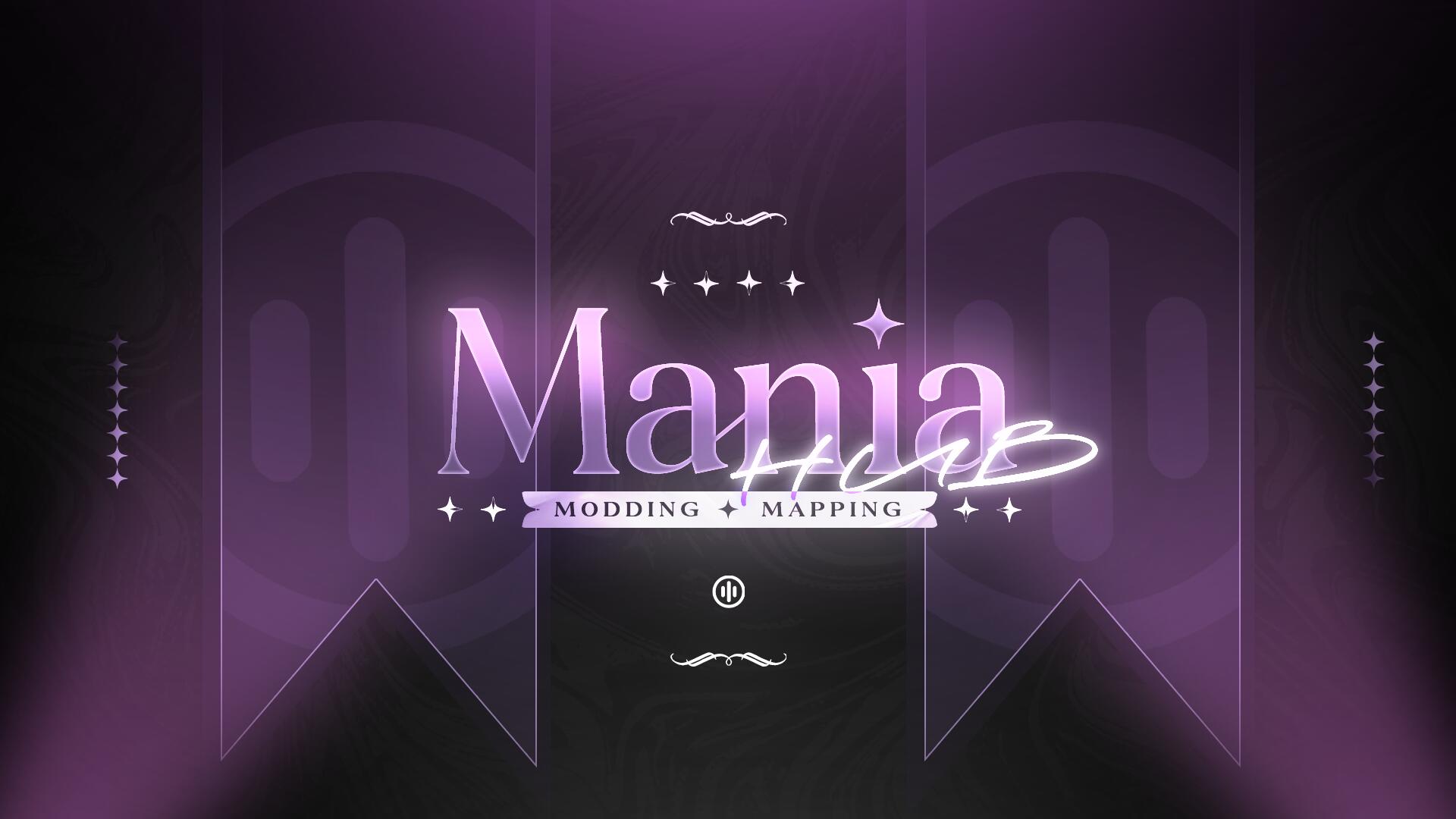 Discovery splash banner for osu!mania Modding & Mapping Hub Discord server