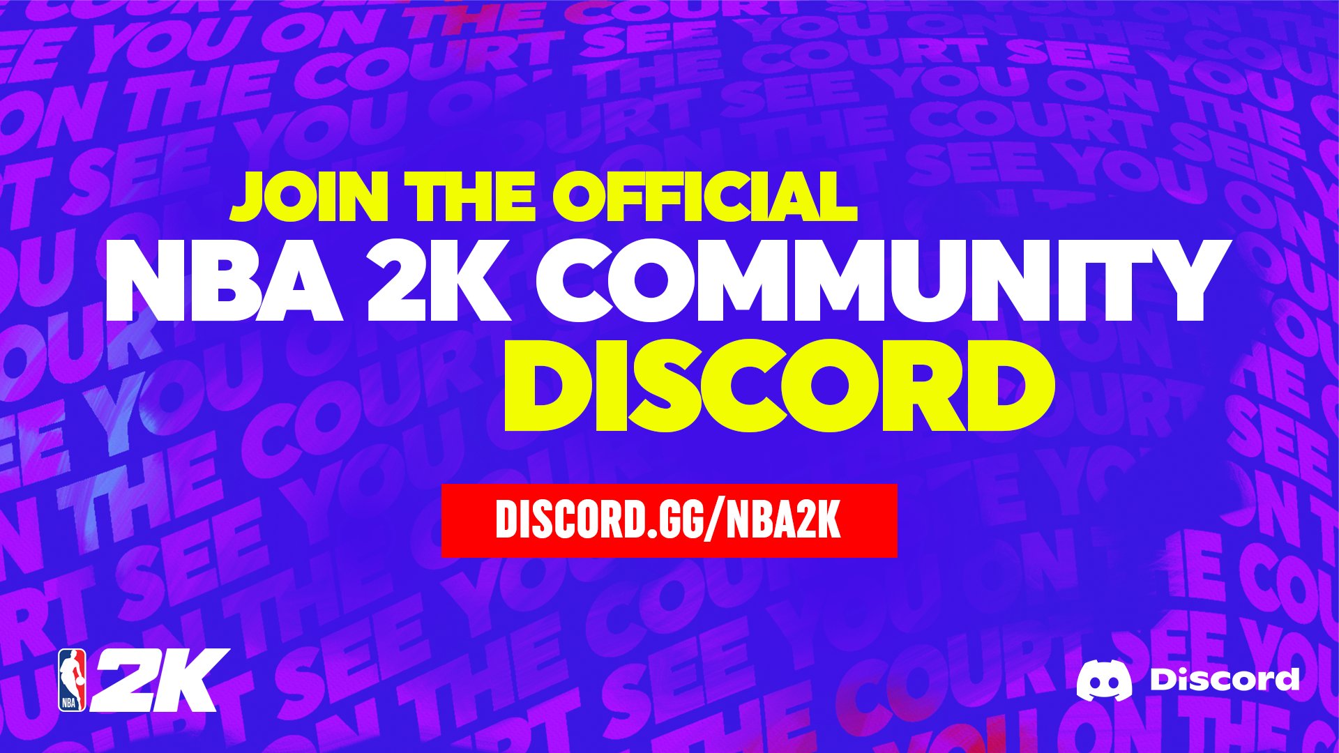 Discovery splash banner for NBA 2K27 Squad Finderยฎ Discord server