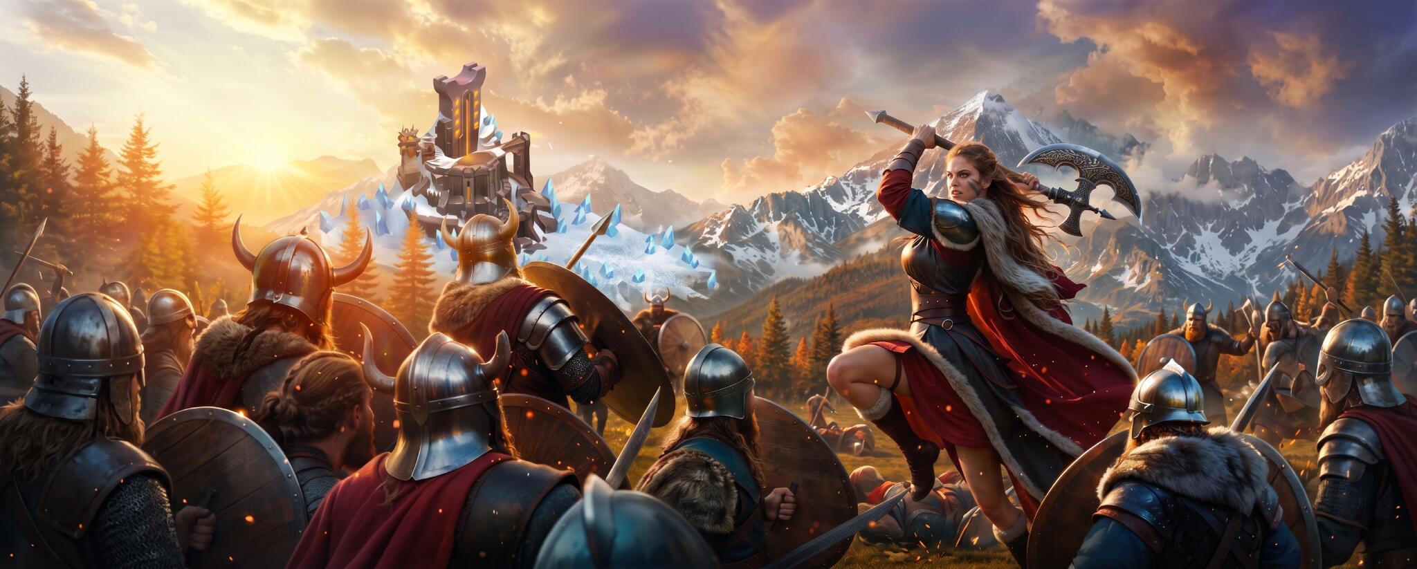 Discovery splash banner for Vikings: War of Clans Discord server