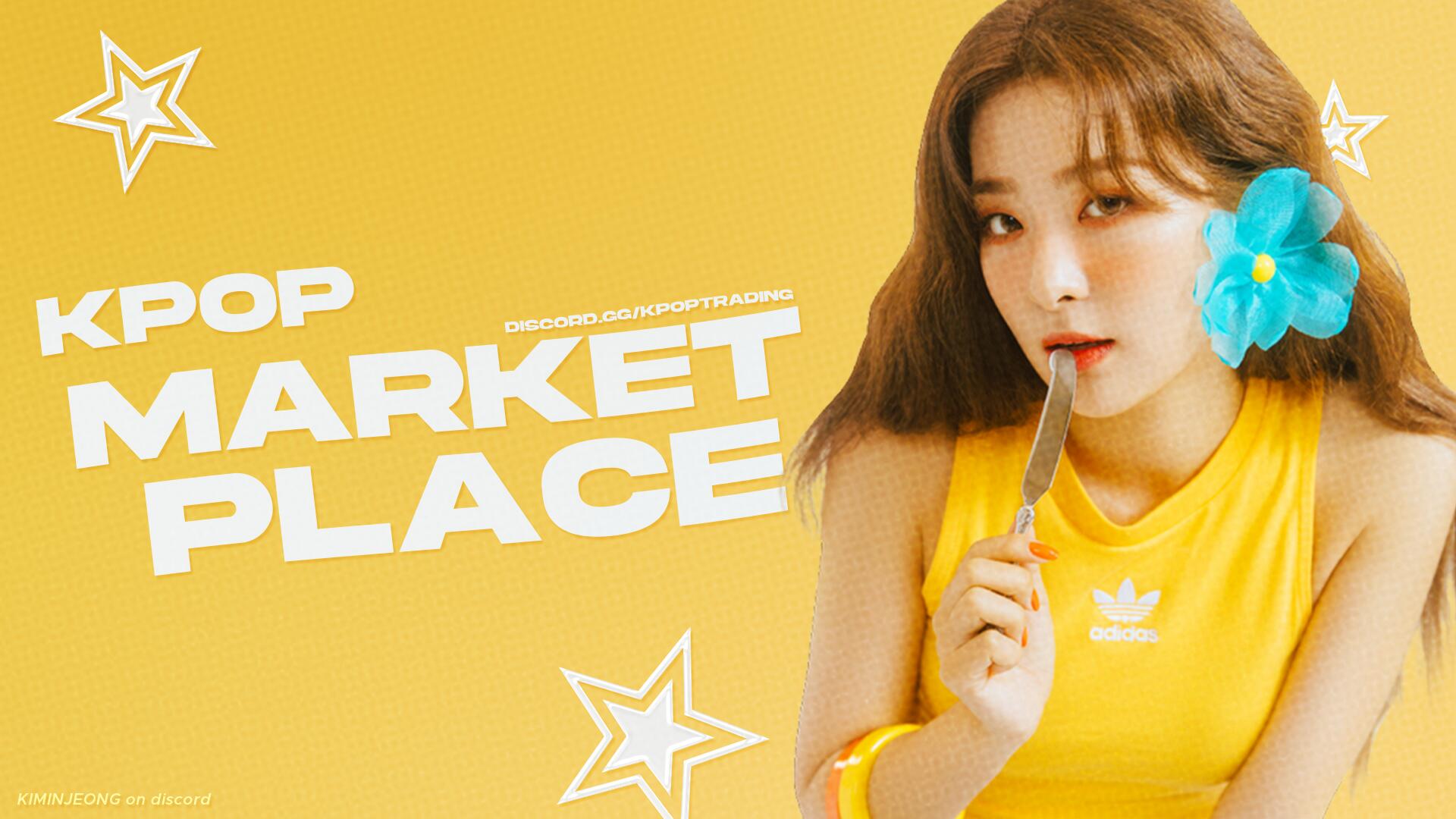 Discovery splash banner for kpop marketplace Discord server